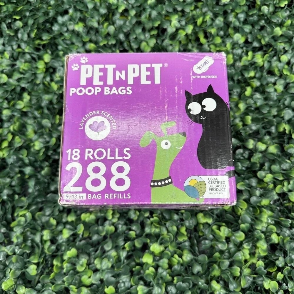 Pet n Pet 288 Dog Waste Bags 18 Rolls with Dispenser Lavender Scented Biobased‎